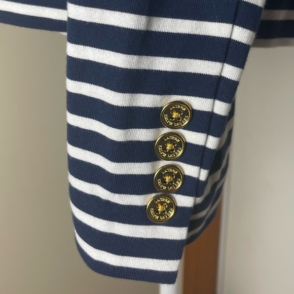 Lauren Ralph Lauren Navy & White Striped Nautical Blazer Size Large - Picture 3 of 7